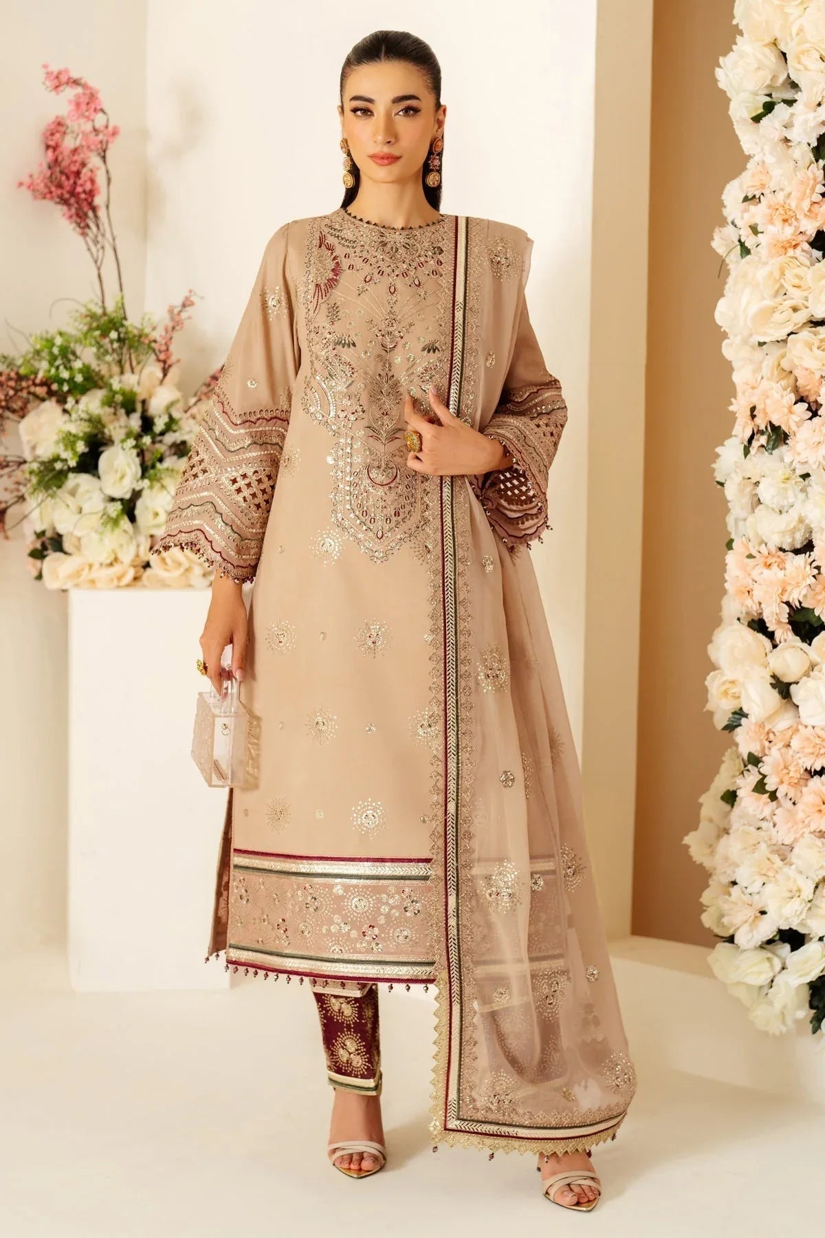 Alizeh | Luxury Raw Silk | AF-RS-06-OAK - Aqsa Fabrics
