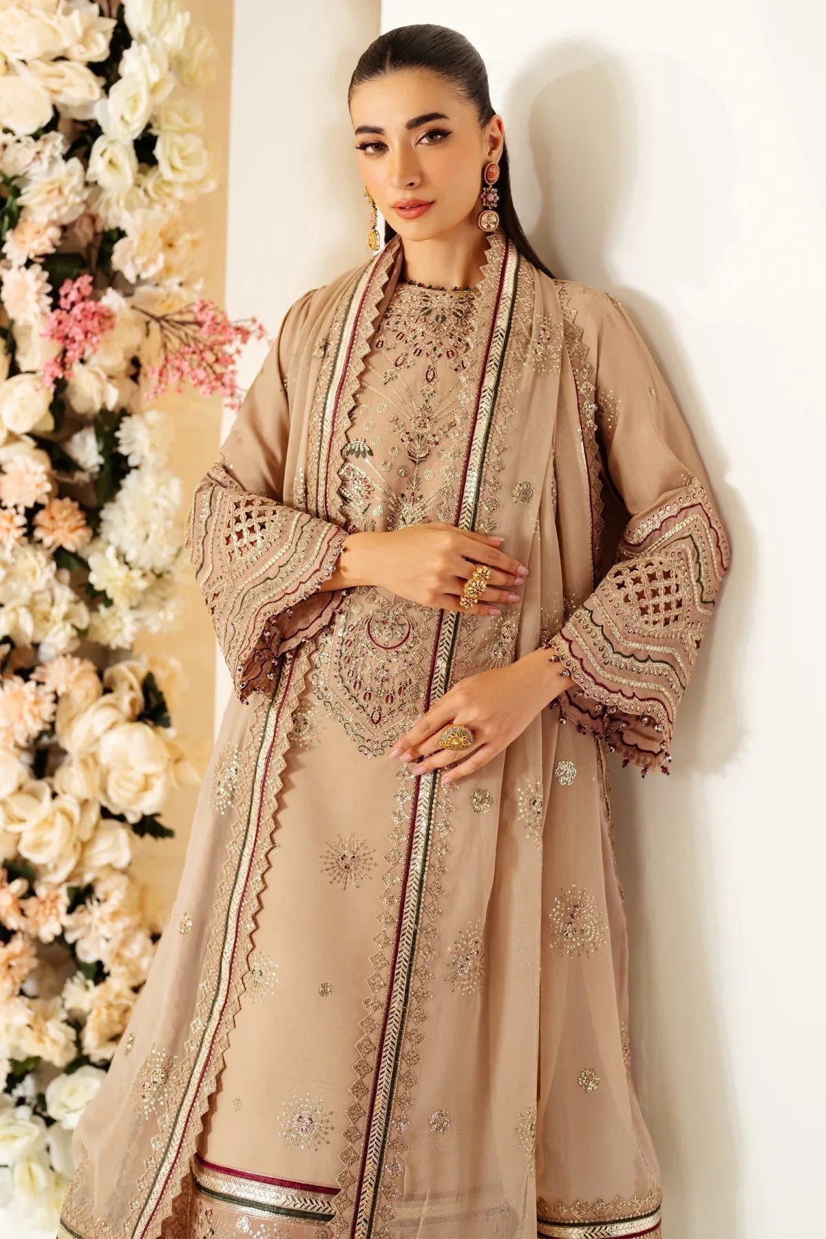 Alizeh | Luxury Raw Silk | AF-RS-06-OAK - Aqsa Fabrics