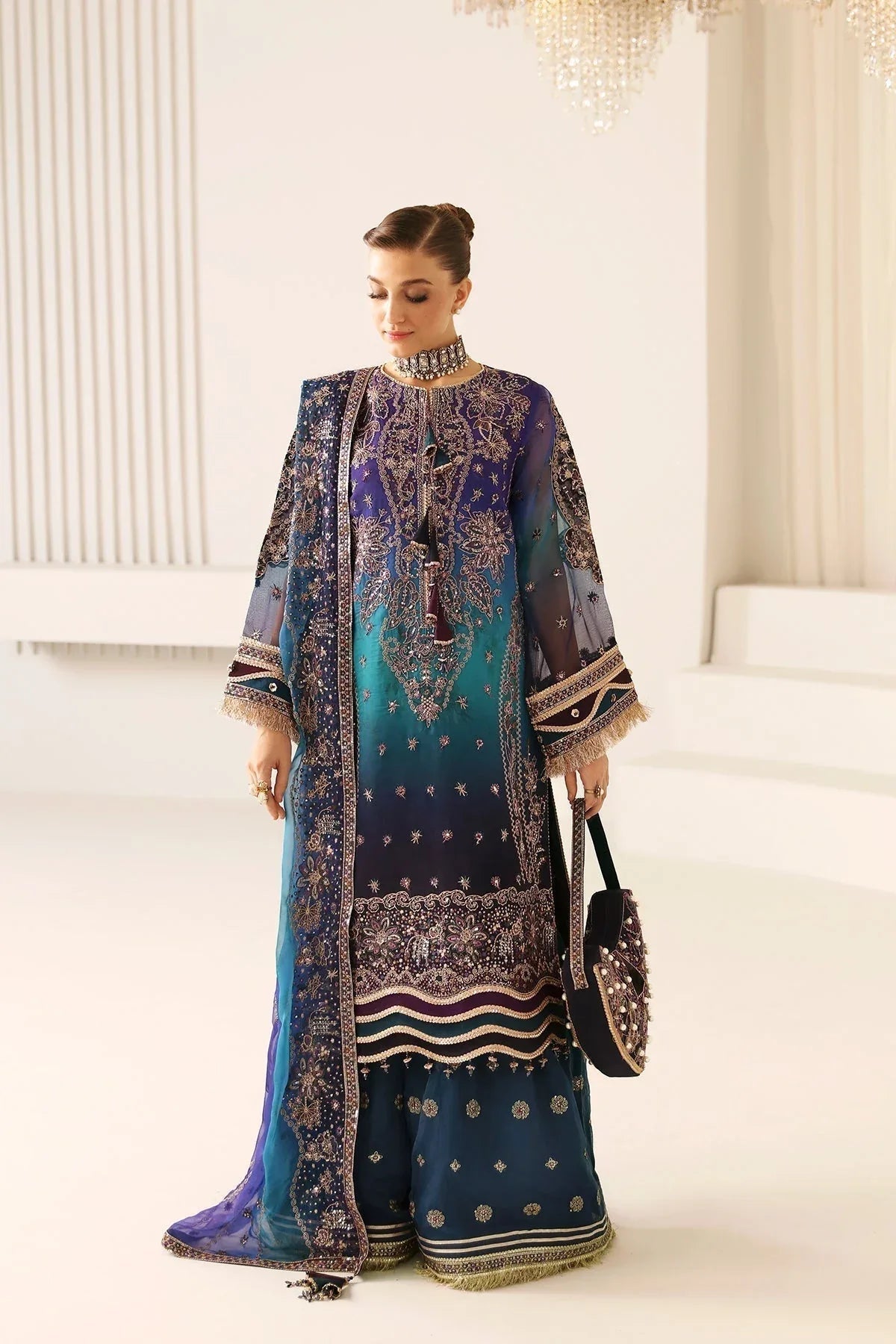 Alizeh | La Ruha Wedding Formals | AF-CH-2182-Oasis - Aqsa Fabrics