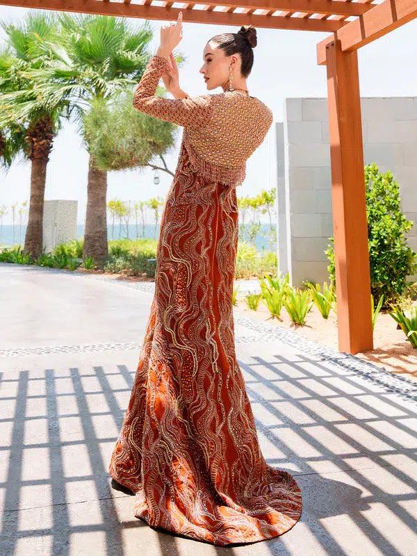 Epoque | Ciel Luxury Couture | Ochre - Aqsa Fabrics