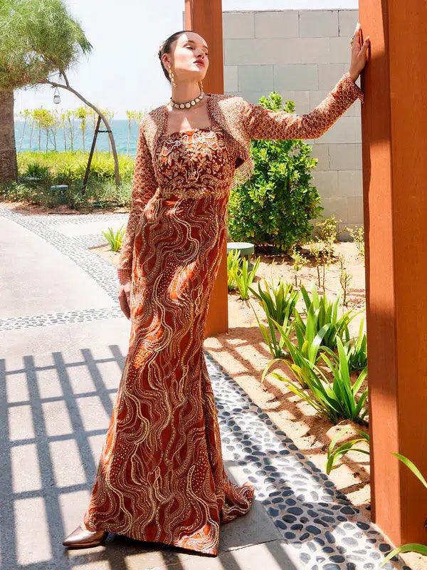 Epoque | Ciel Luxury Couture | Ochre - Aqsa Fabrics