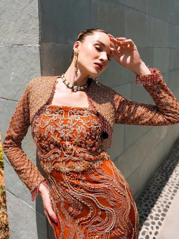 Epoque | Ciel Luxury Couture | Ochre - Aqsa Fabrics