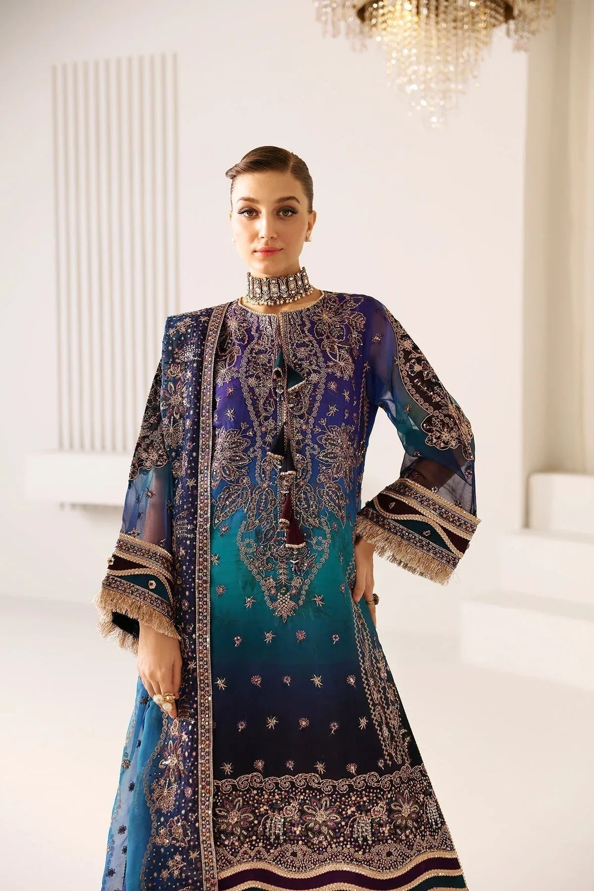 Alizeh | La Ruha Wedding Formals | AF-CH-2182-Oasis - Aqsa Fabrics