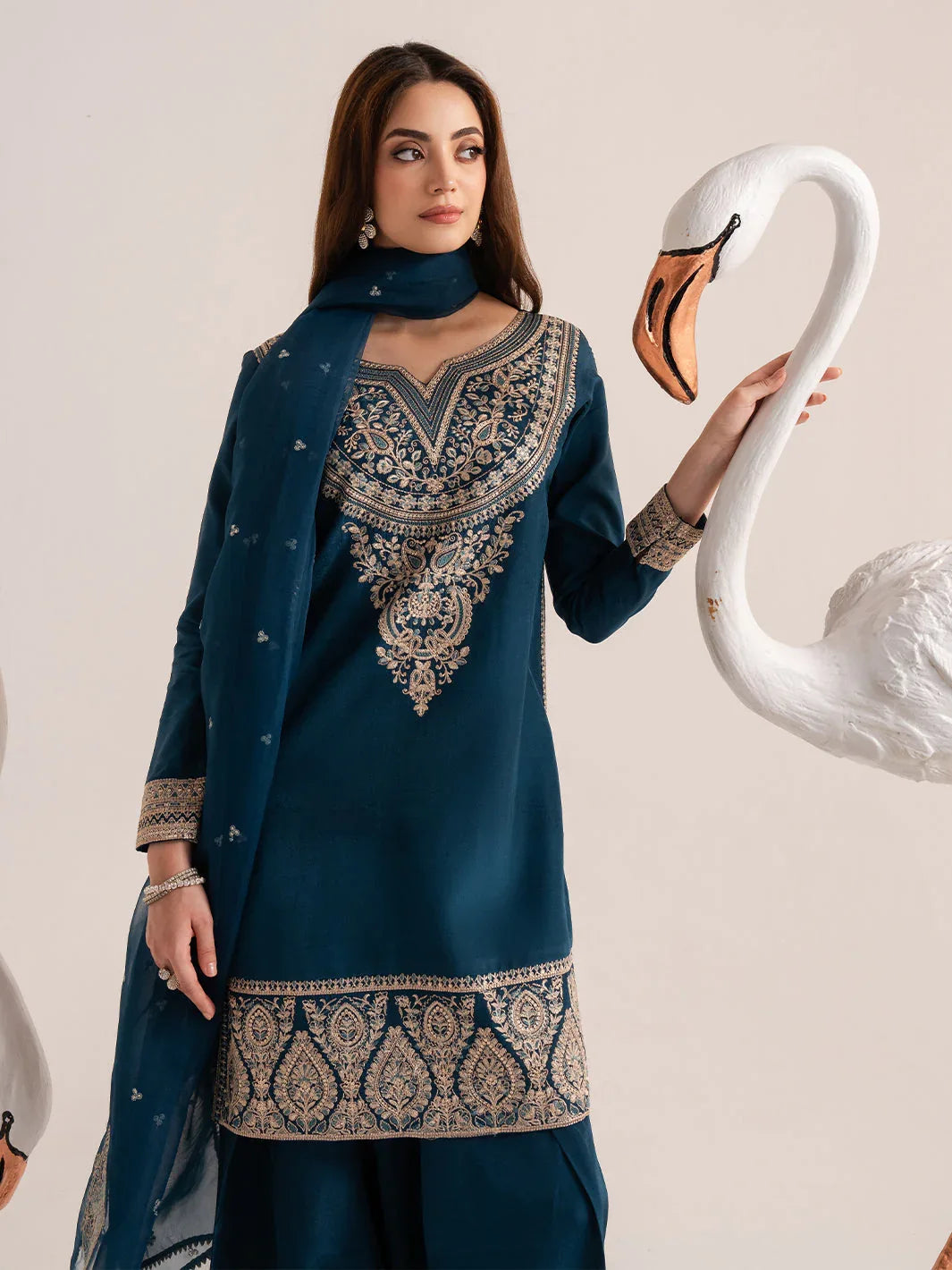 Izel | The Silk Chapter | Ocean - Aqsa Fabrics