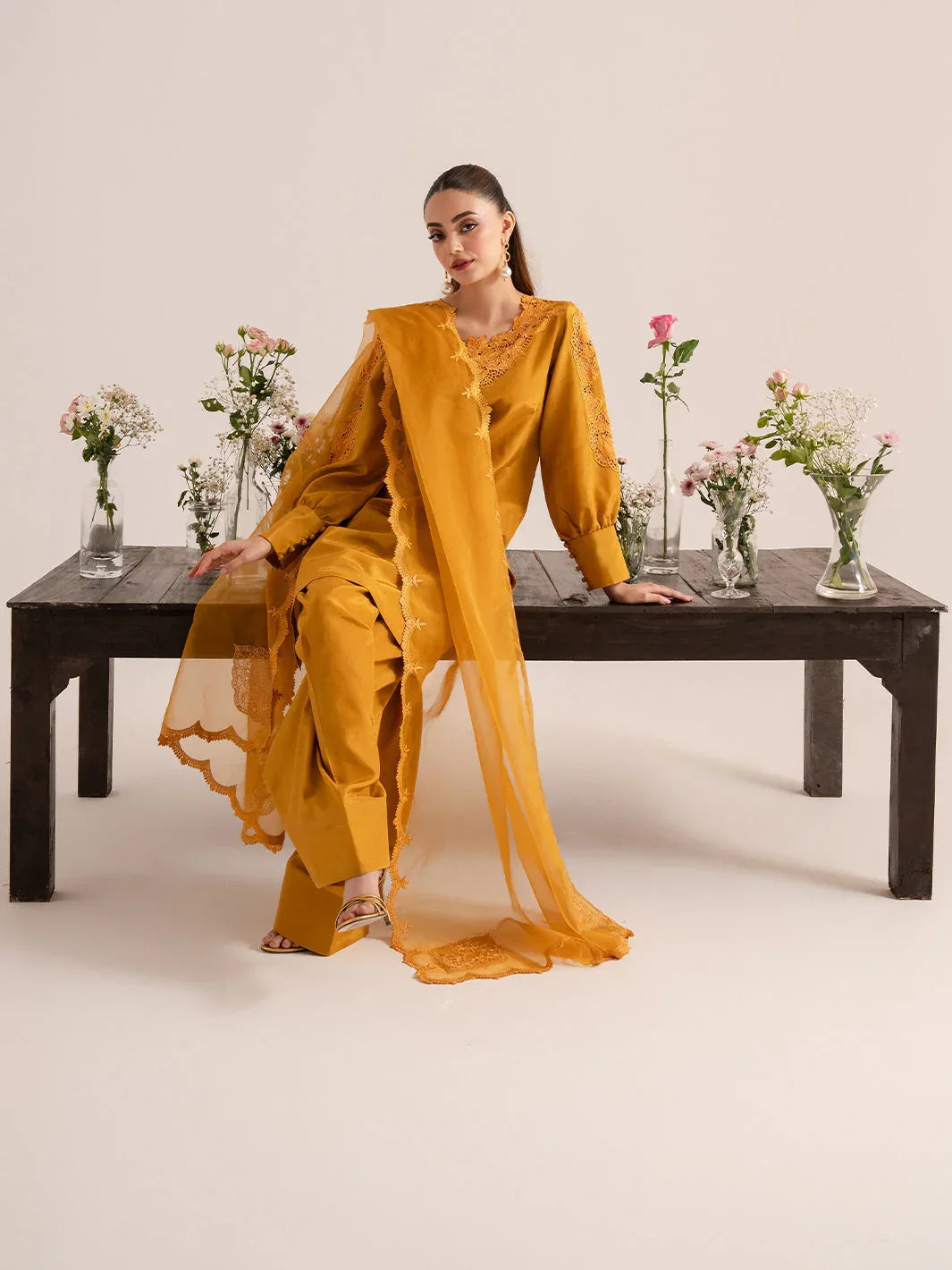 Izel | The Silk Chapter | Ochre - Aqsa Fabrics
