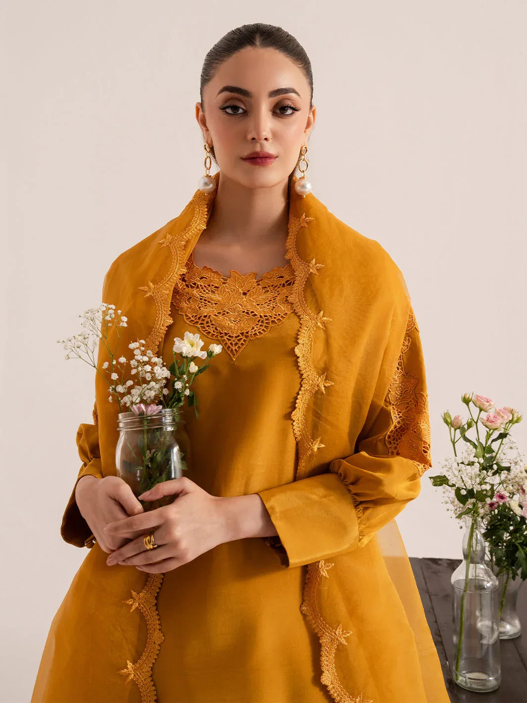Izel | The Silk Chapter | Ochre - Aqsa Fabrics