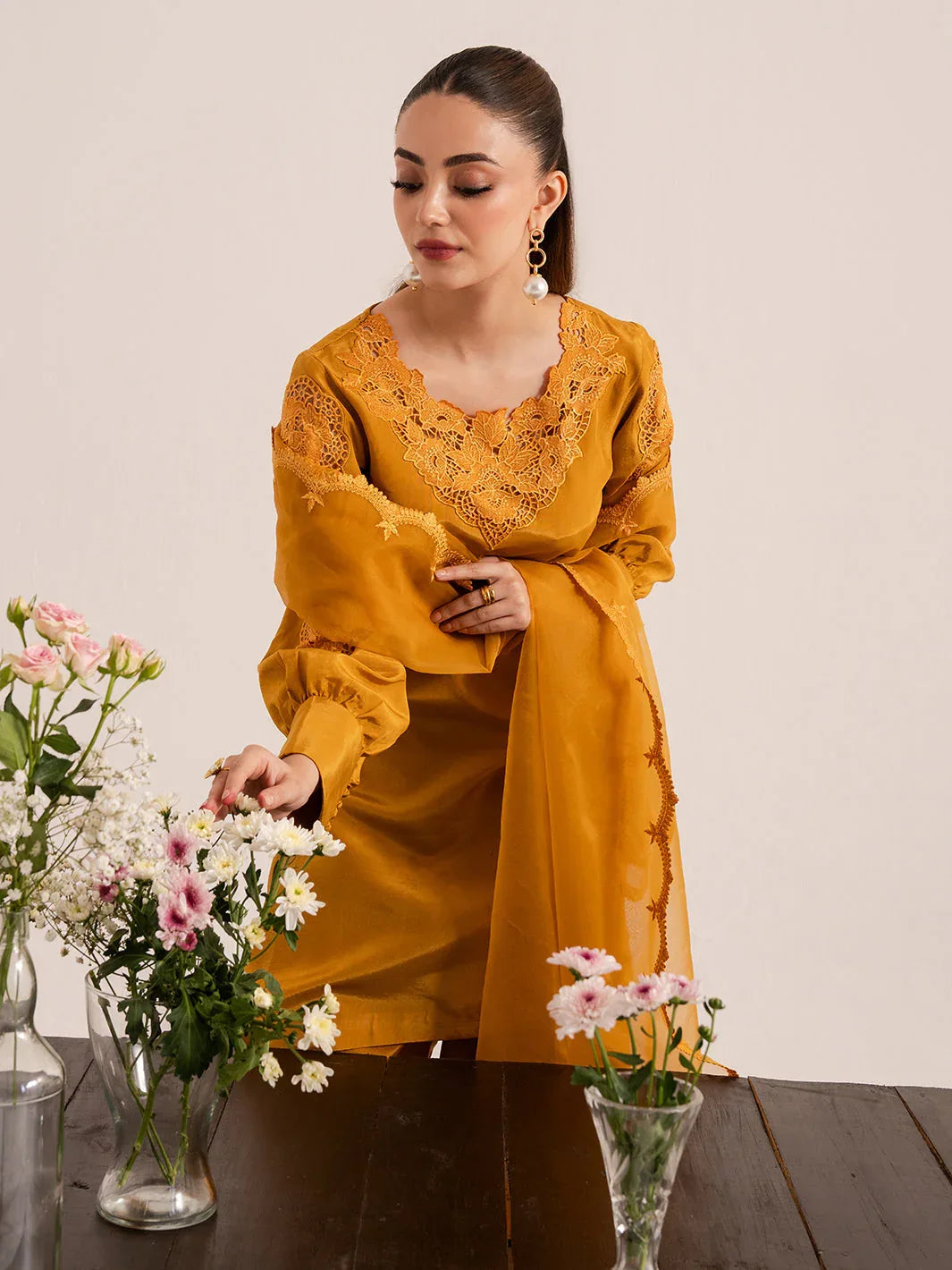 Izel | The Silk Chapter | Ochre - Aqsa Fabrics