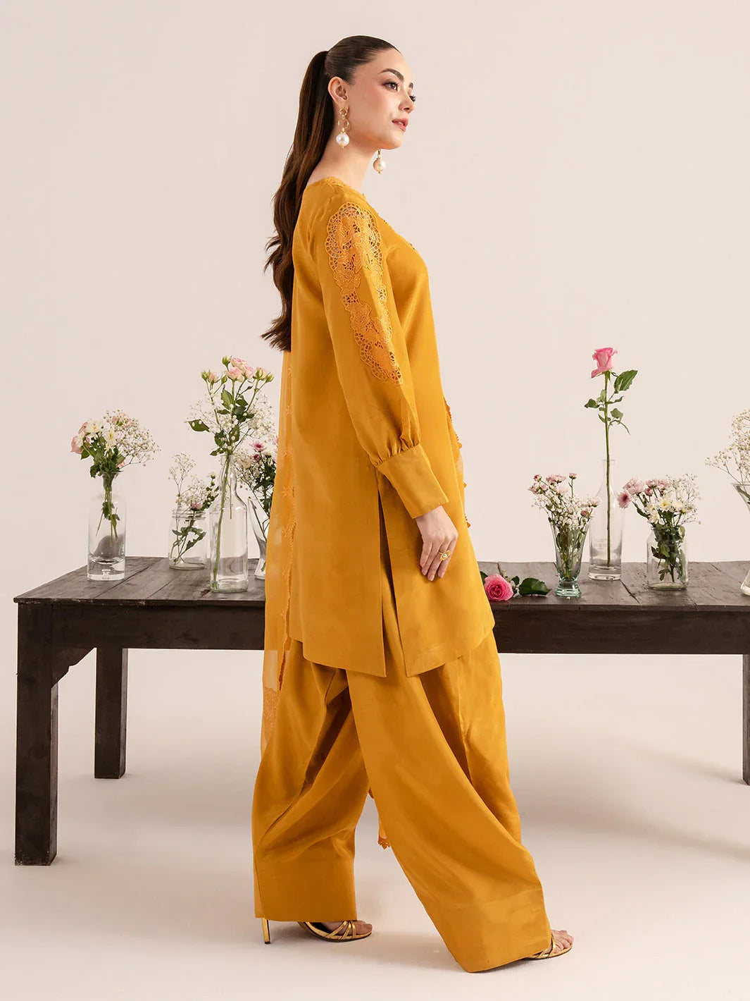 Izel | The Silk Chapter | Ochre - Aqsa Fabrics