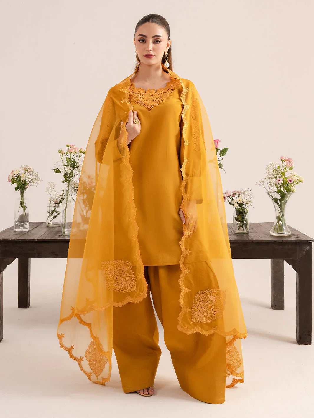Izel | The Silk Chapter | Ochre - Aqsa Fabrics