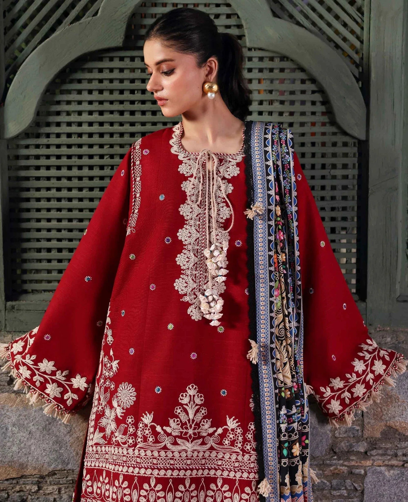Republic Womenswear | Amaris Luxury Shawl 25 | Orlena - Aqsa Fabrics