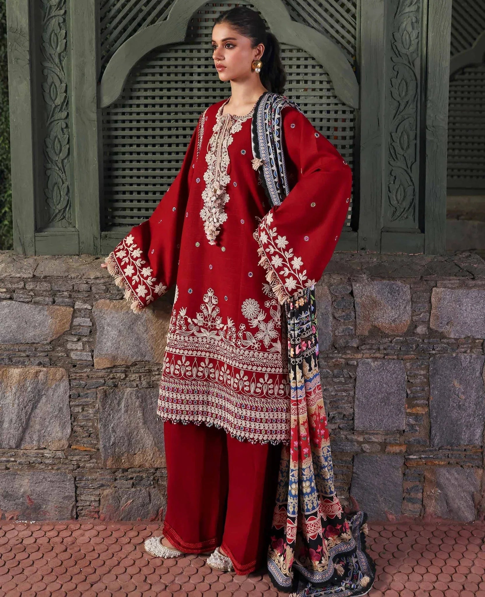 Republic Womenswear | Amaris Luxury Shawl 25 | Orlena - Aqsa Fabrics