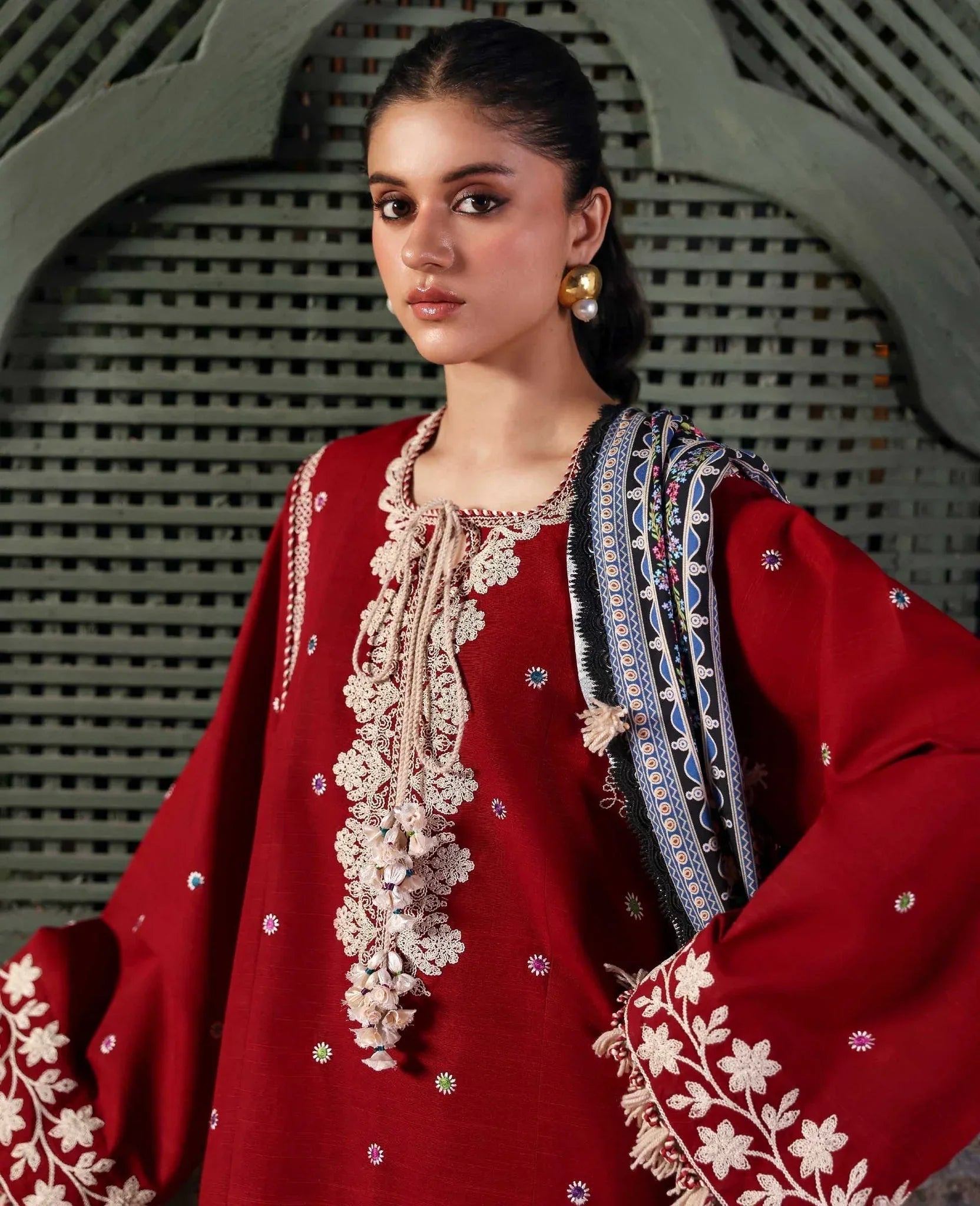 Republic Womenswear | Amaris Luxury Shawl 25 | Orlena - Aqsa Fabrics