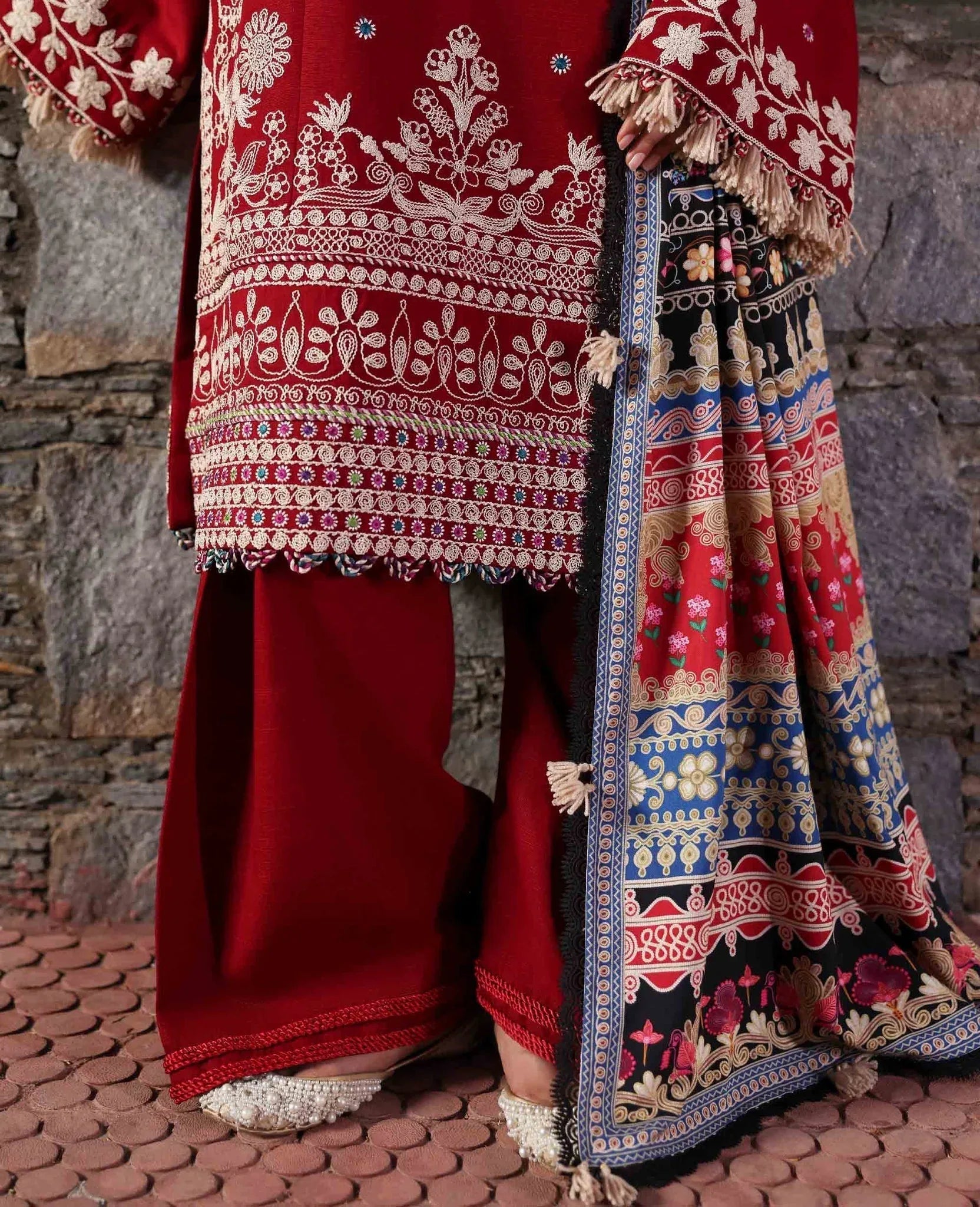 Republic Womenswear | Amaris Luxury Shawl 25 | Orlena - Aqsa Fabrics