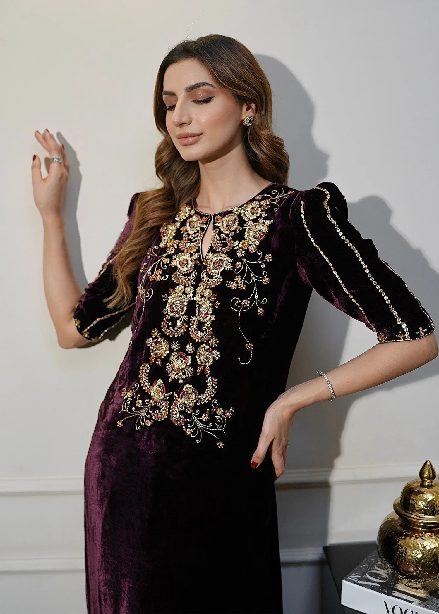 Mahum Asad | Voila Velvets | Jade - Aqsa Fabrics
