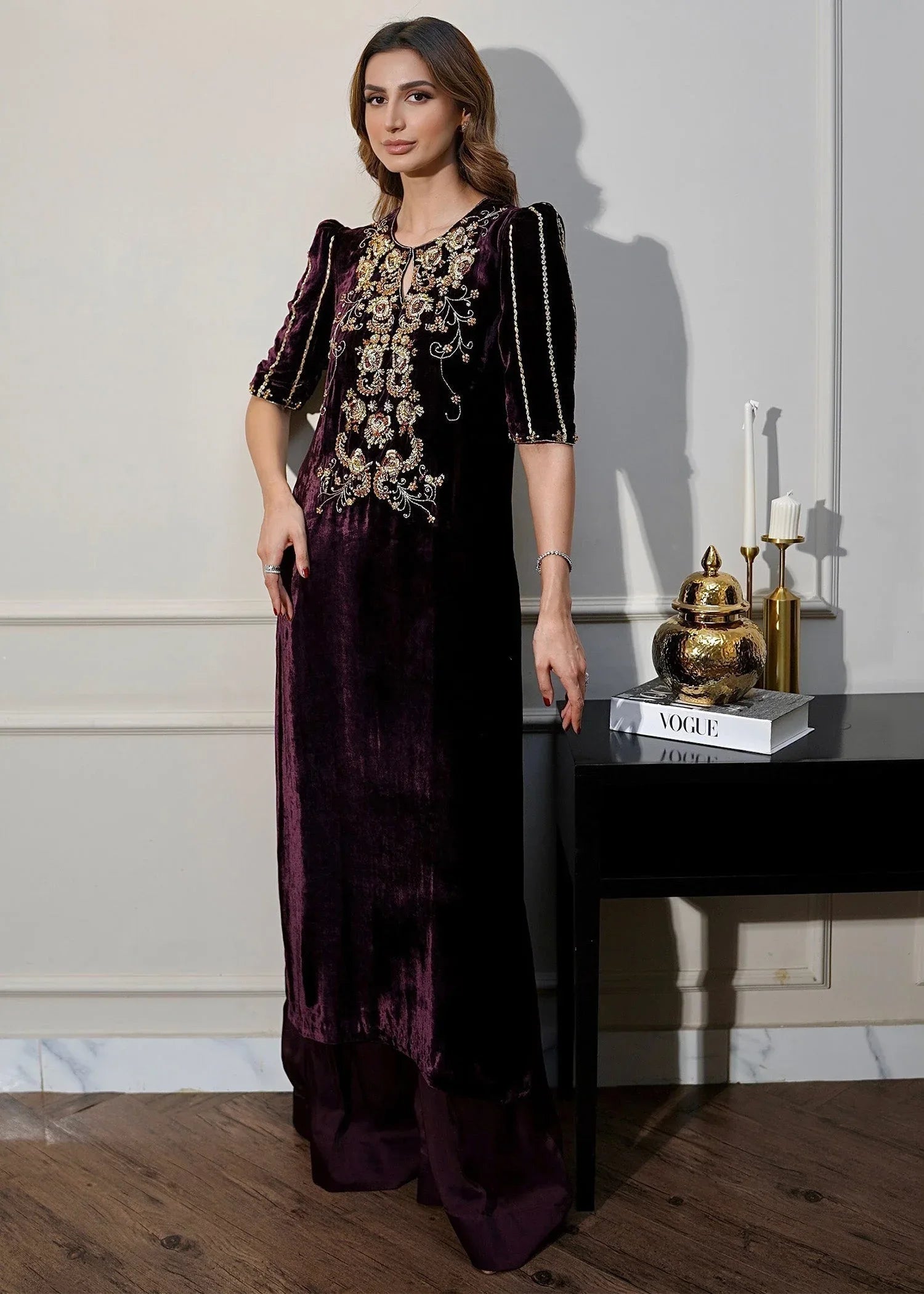 Mahum Asad | Voila Velvets | Jade - Aqsa Fabrics
