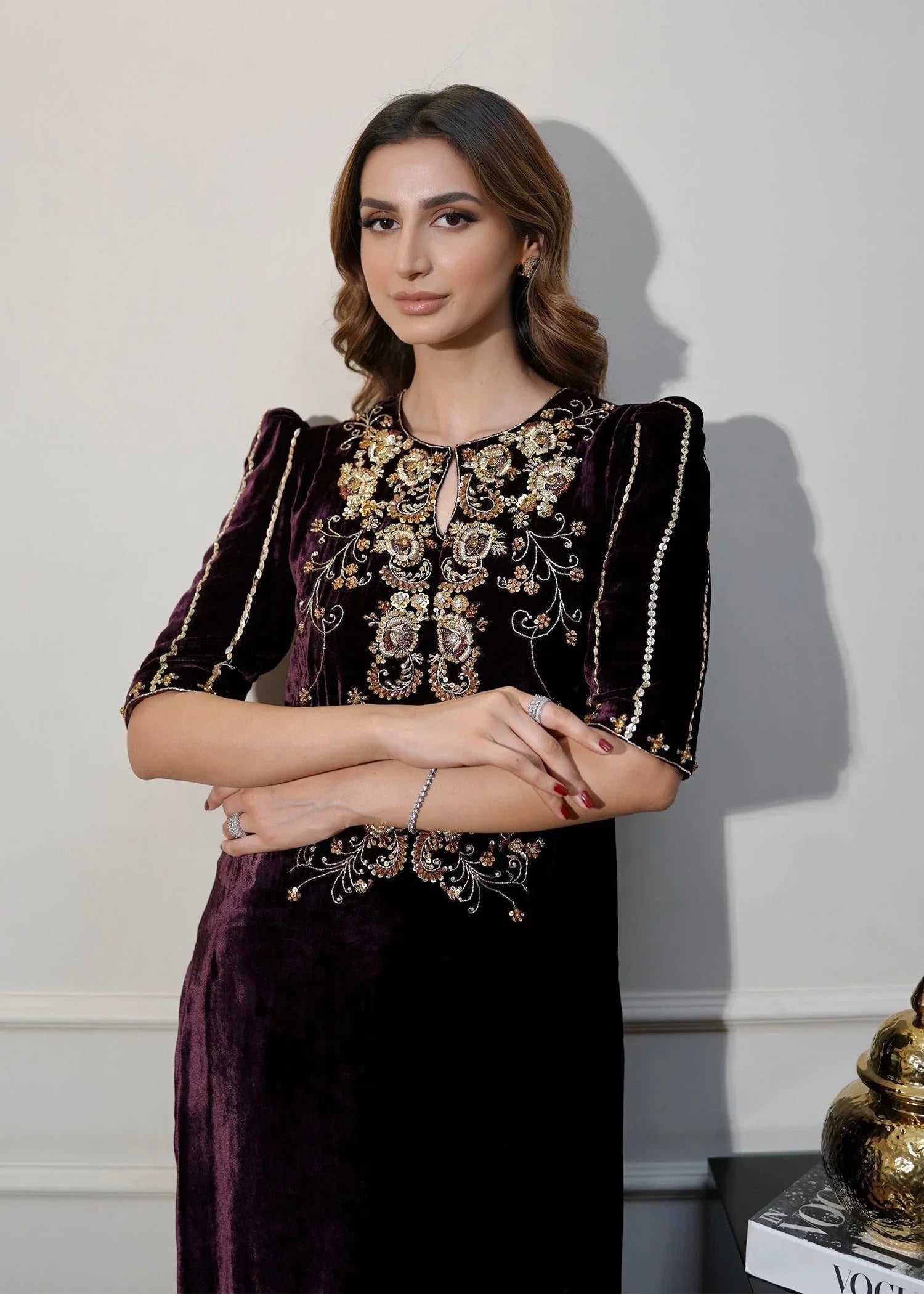 Mahum Asad | Voila Velvets | Jade - Aqsa Fabrics