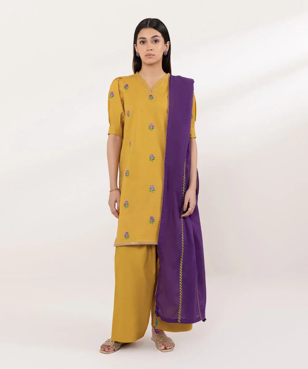 Sapphire | Intermix 2024 | Cambric Suit S-02 - Aqsa Fabrics
