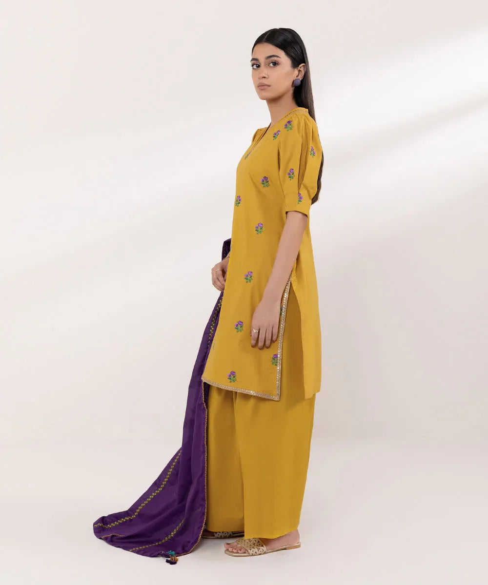 Sapphire | Intermix 2024 | Cambric Suit S-02 - Aqsa Fabrics