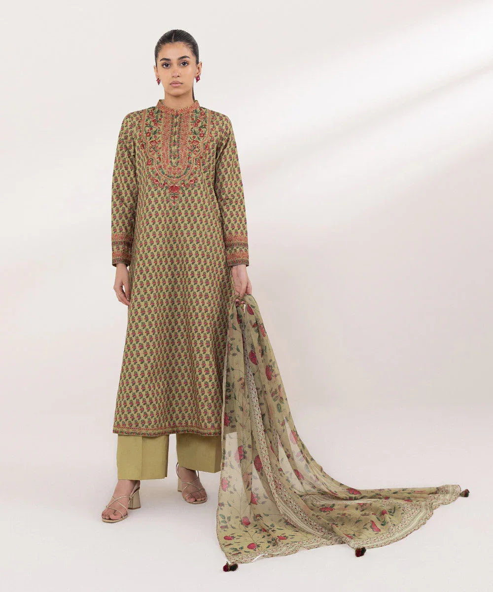 Sapphire | Intermix 2024 | Cambric Suit S-05 - Aqsa Fabrics