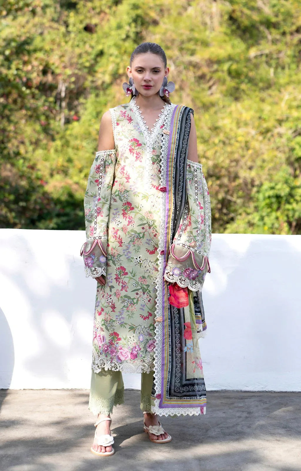 AJR Couture | Printakari Lawn 25 | Pink Patel - Aqsa Fabrics