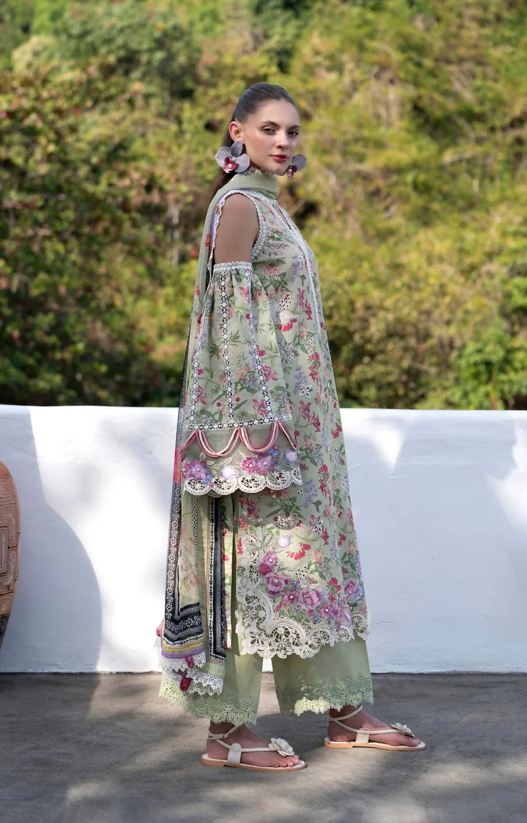 AJR Couture | Printakari Lawn 25 | Pink Patel - Aqsa Fabrics