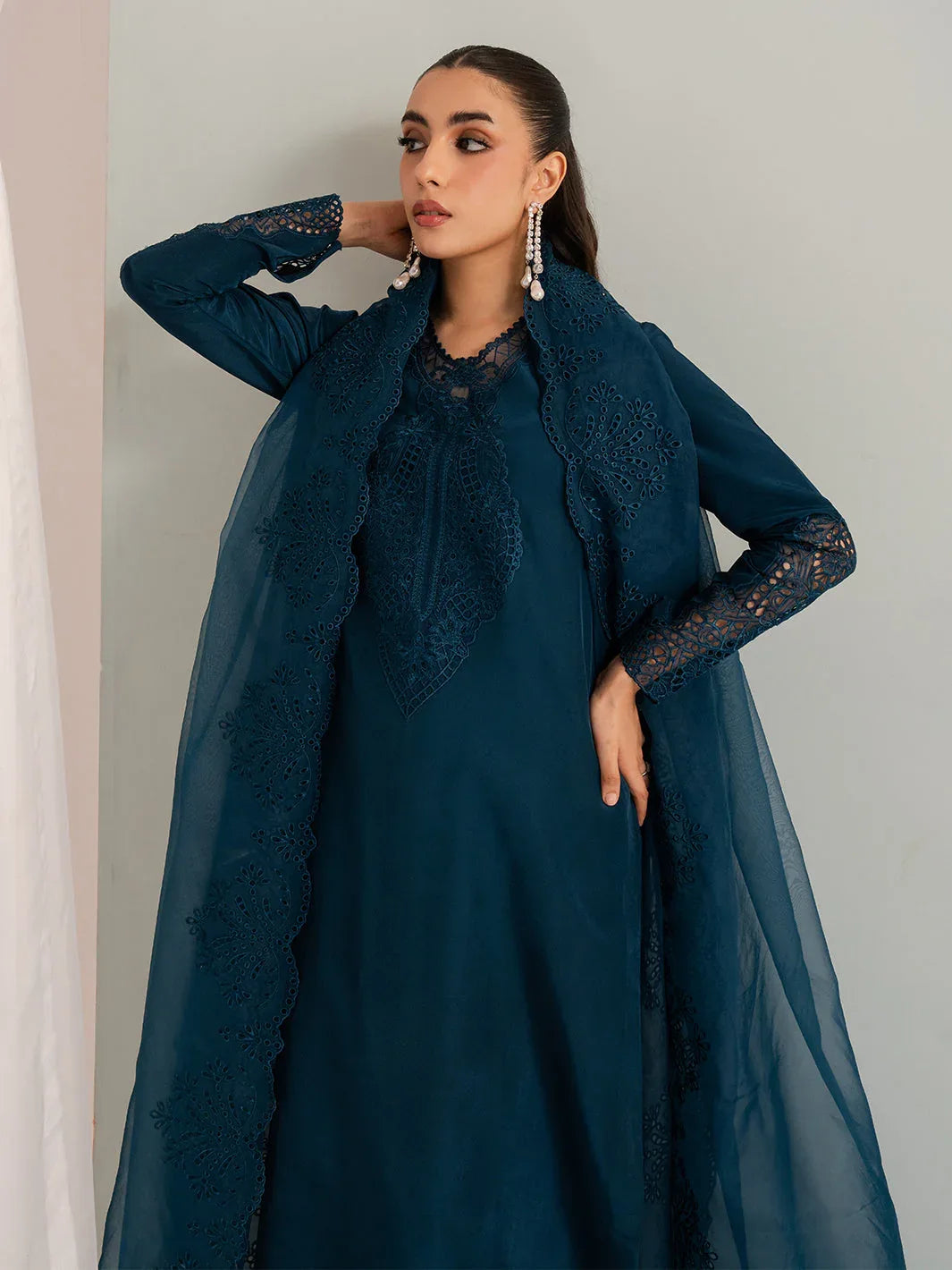 Izel | The Silk Chapter | Pebble - Aqsa Fabrics
