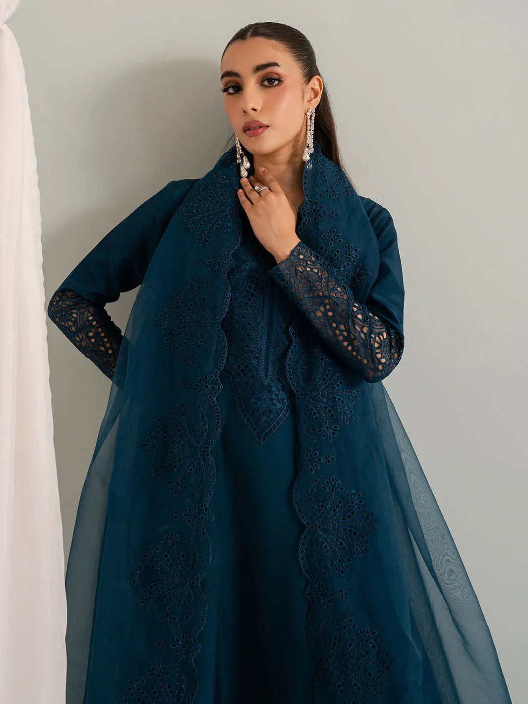 Izel | The Silk Chapter | Pebble - Aqsa Fabrics