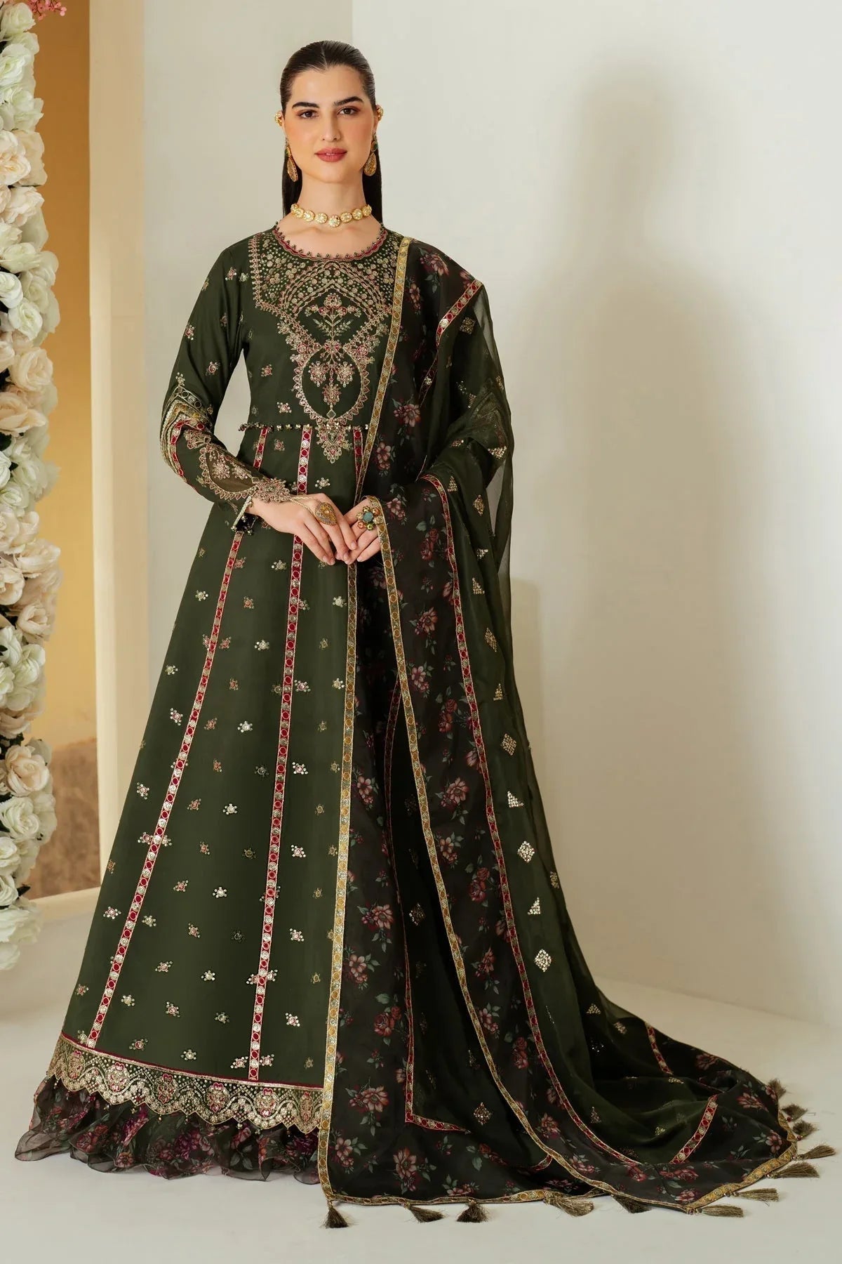 Alizeh | Luxury Raw Silk | AF-RS-03-PINE - Aqsa Fabrics
