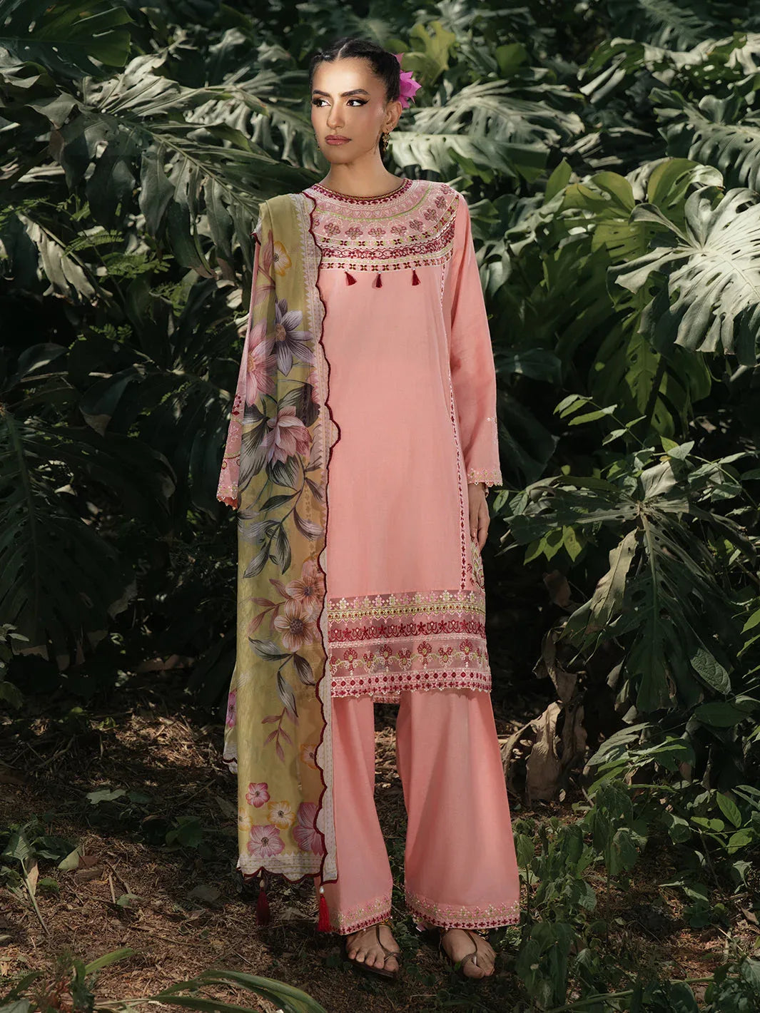 Hemstitch | The Garden Lawn | Pinky Peony - Aqsa Fabrics