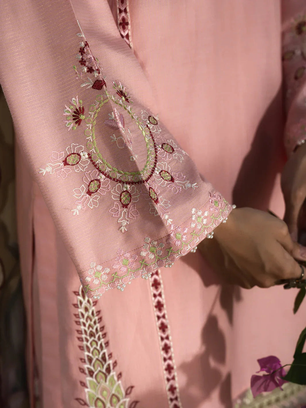 Hemstitch | The Garden Lawn | Pinky Peony - Aqsa Fabrics