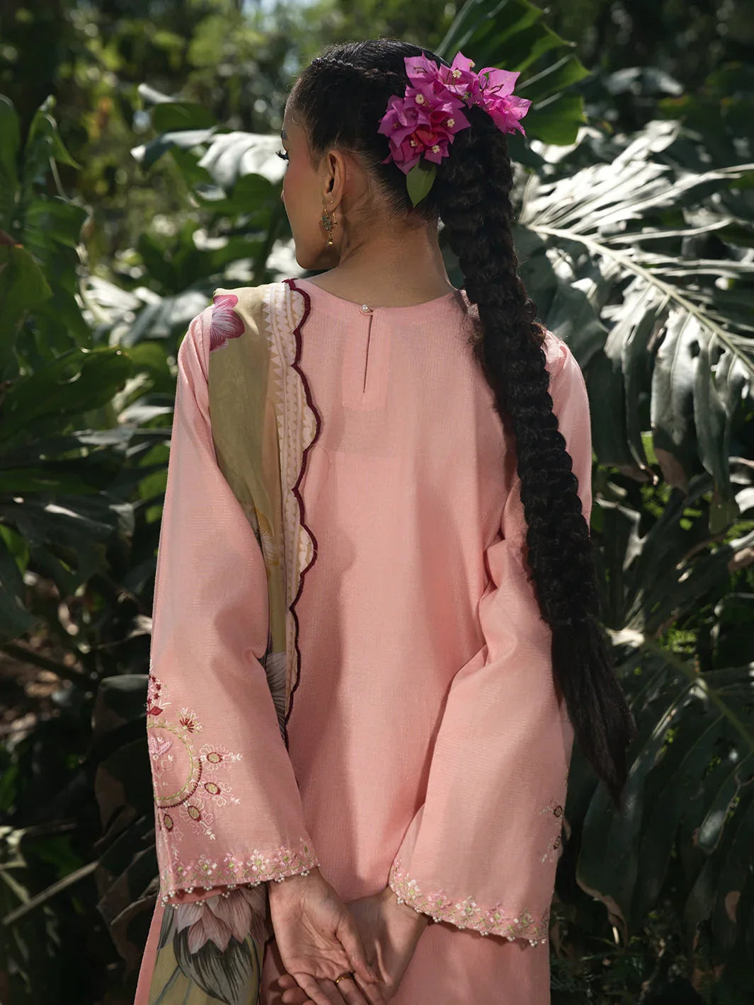 Hemstitch | The Garden Lawn | Pinky Peony - Aqsa Fabrics