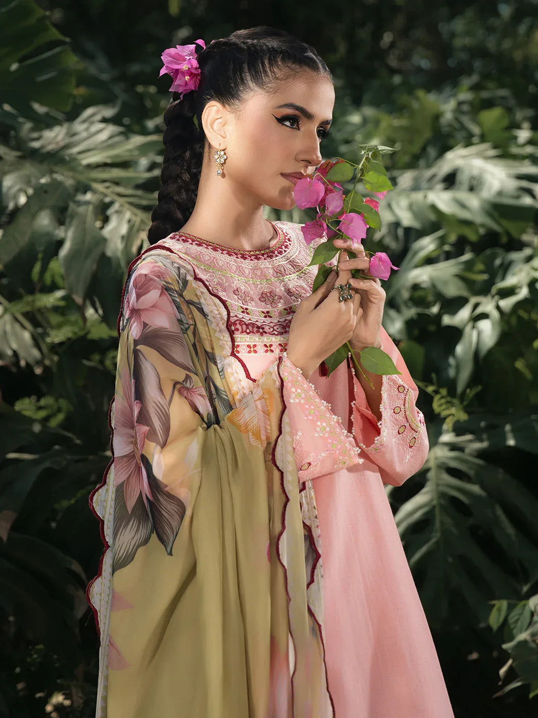Hemstitch | The Garden Lawn | Pinky Peony - Aqsa Fabrics