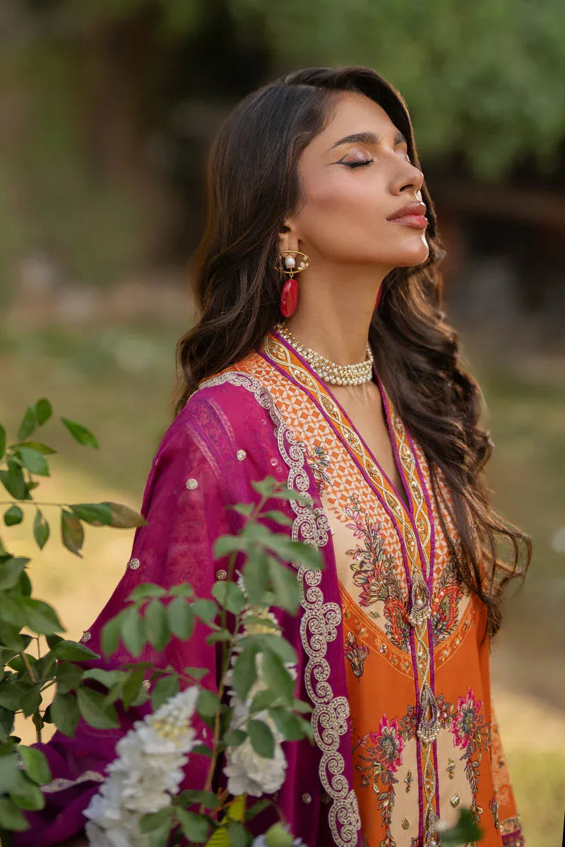 Qalamkar | Luxe Silk |  UA-03 ALMA - Aqsa Fabrics
