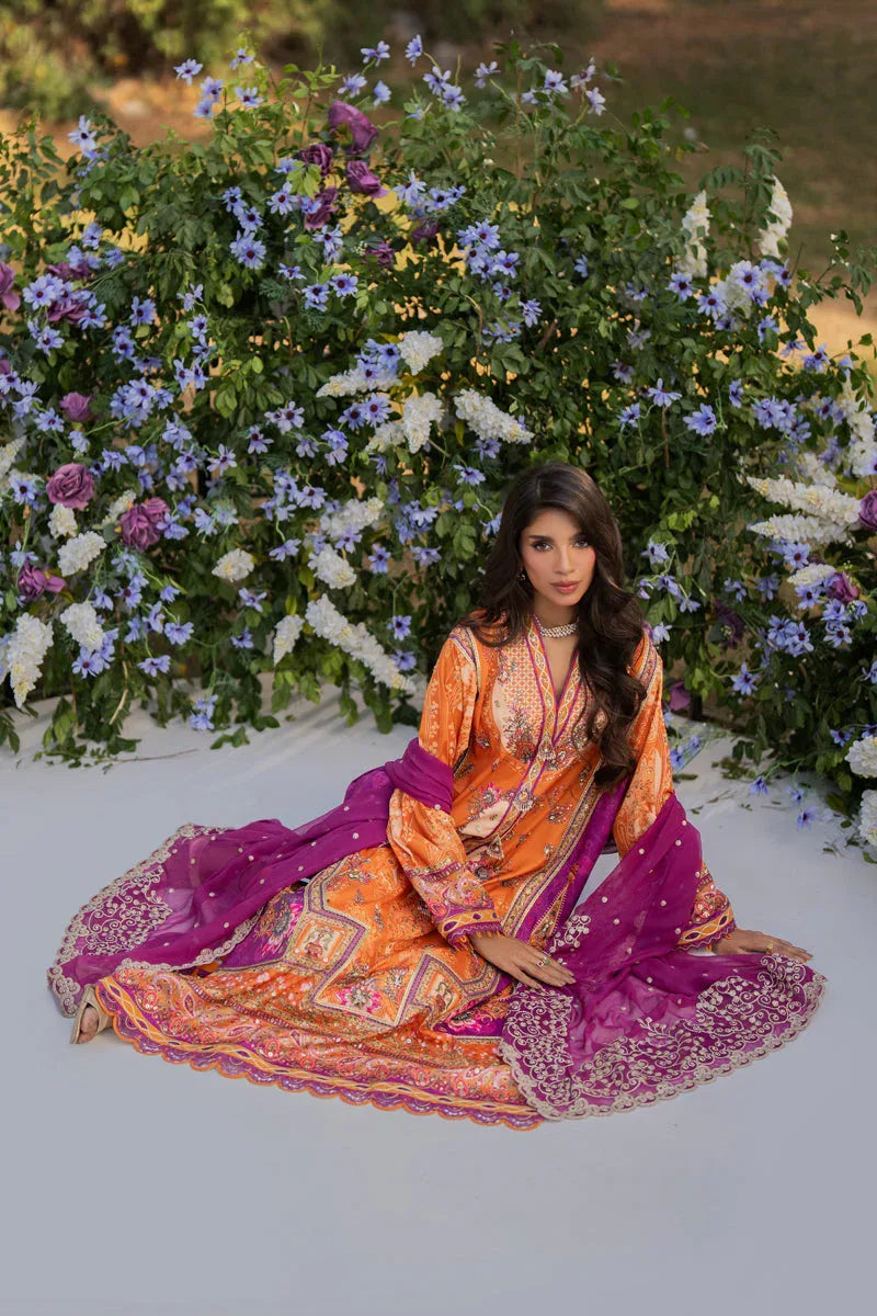 Qalamkar | Luxe Silk |  UA-03 ALMA - Aqsa Fabrics