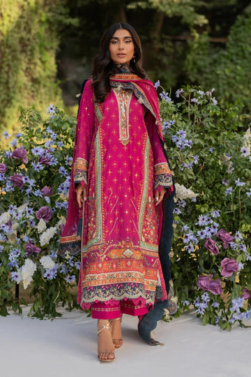 Qalamkar | Luxe Silk |  UA-01 ELIA - Aqsa Fabrics