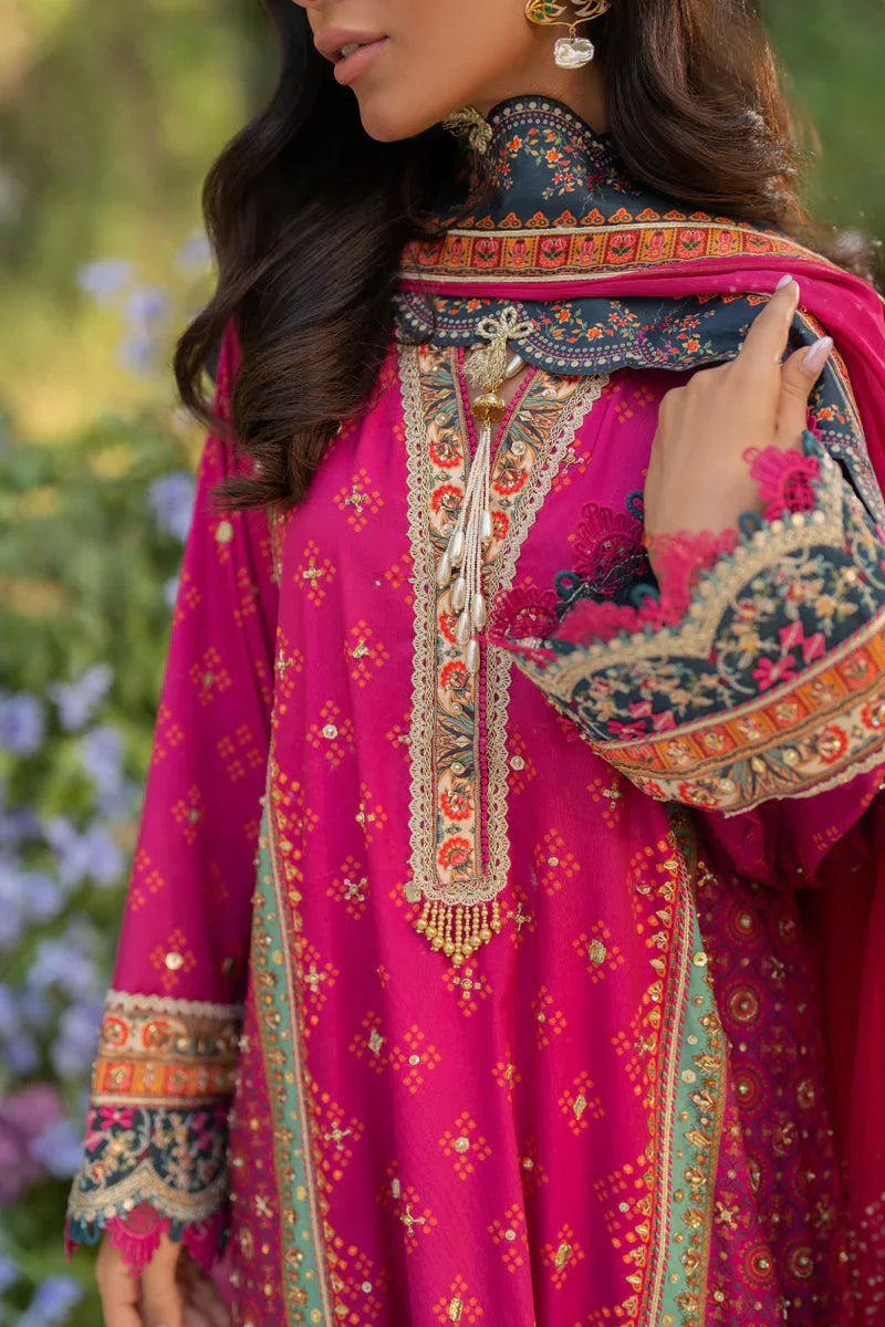 Qalamkar | Luxe Silk |  UA-01 ELIA - Aqsa Fabrics