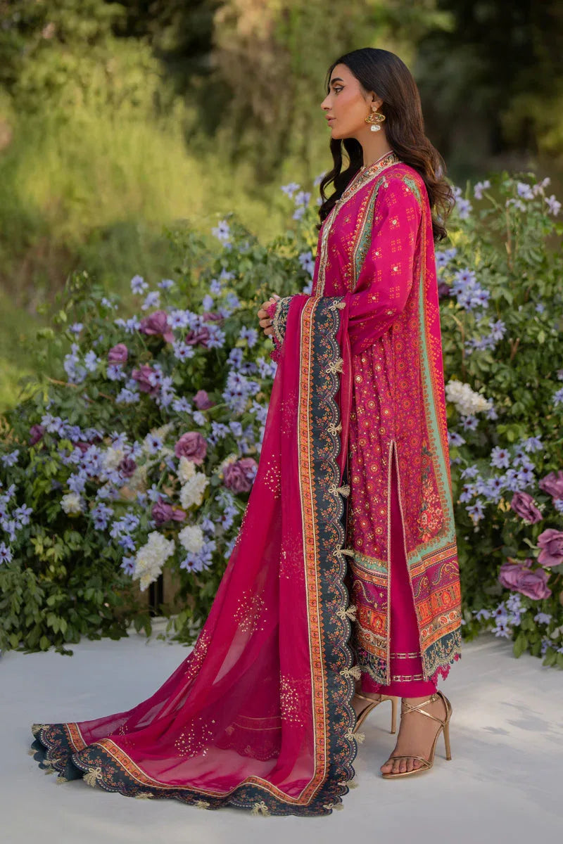 Qalamkar | Luxe Silk |  UA-01 ELIA - Aqsa Fabrics