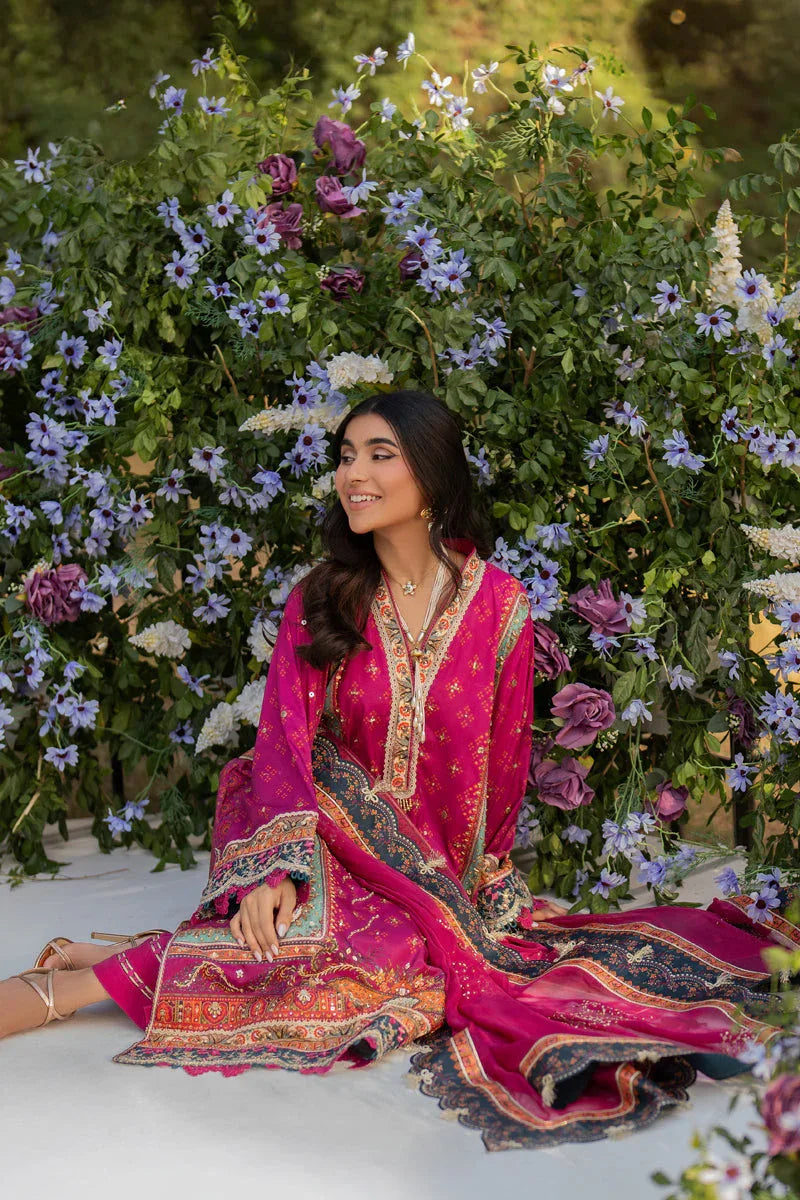 Qalamkar | Luxe Silk |  UA-01 ELIA - Aqsa Fabrics