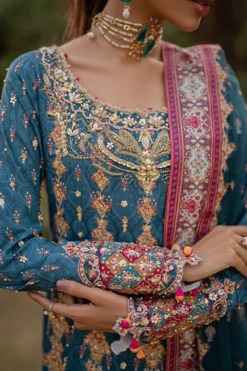 Qalamkar | Luxe Silk |  UA-09 TINA - Aqsa Fabrics