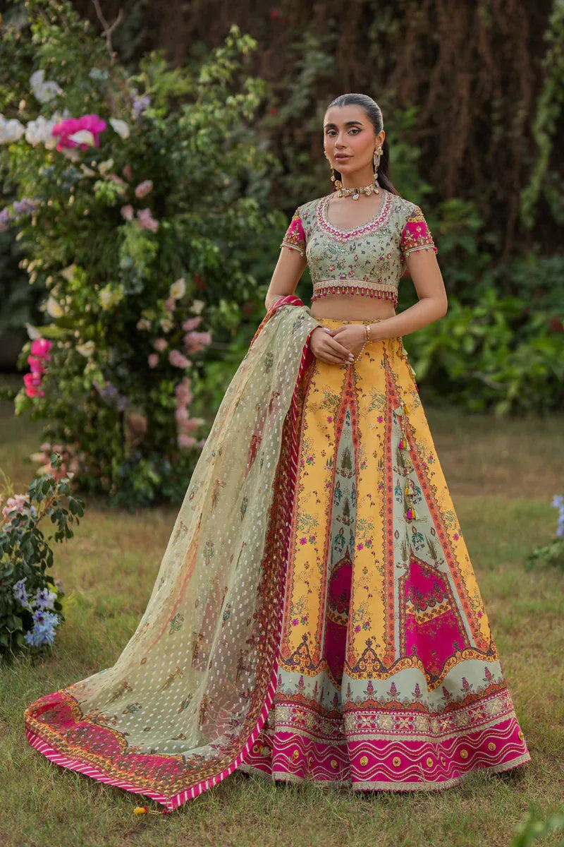 Qalamkar | Luxe Silk |  UA-08 LUNA - Aqsa Fabrics