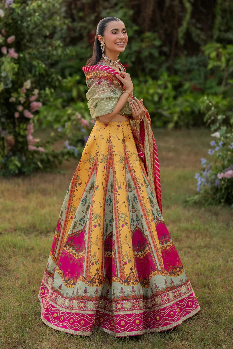 Qalamkar | Luxe Silk |  UA-08 LUNA - Aqsa Fabrics