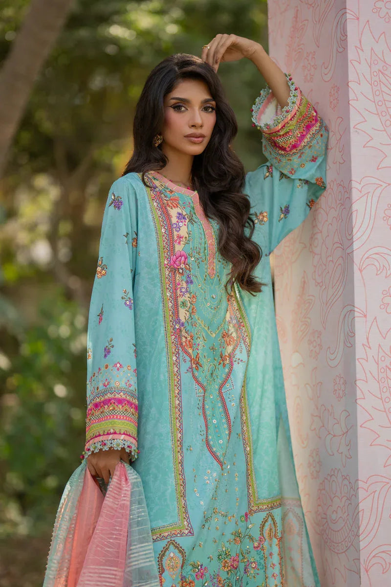 Qalamkar | Luxe Silk |   UA-06 SARA - Aqsa Fabrics