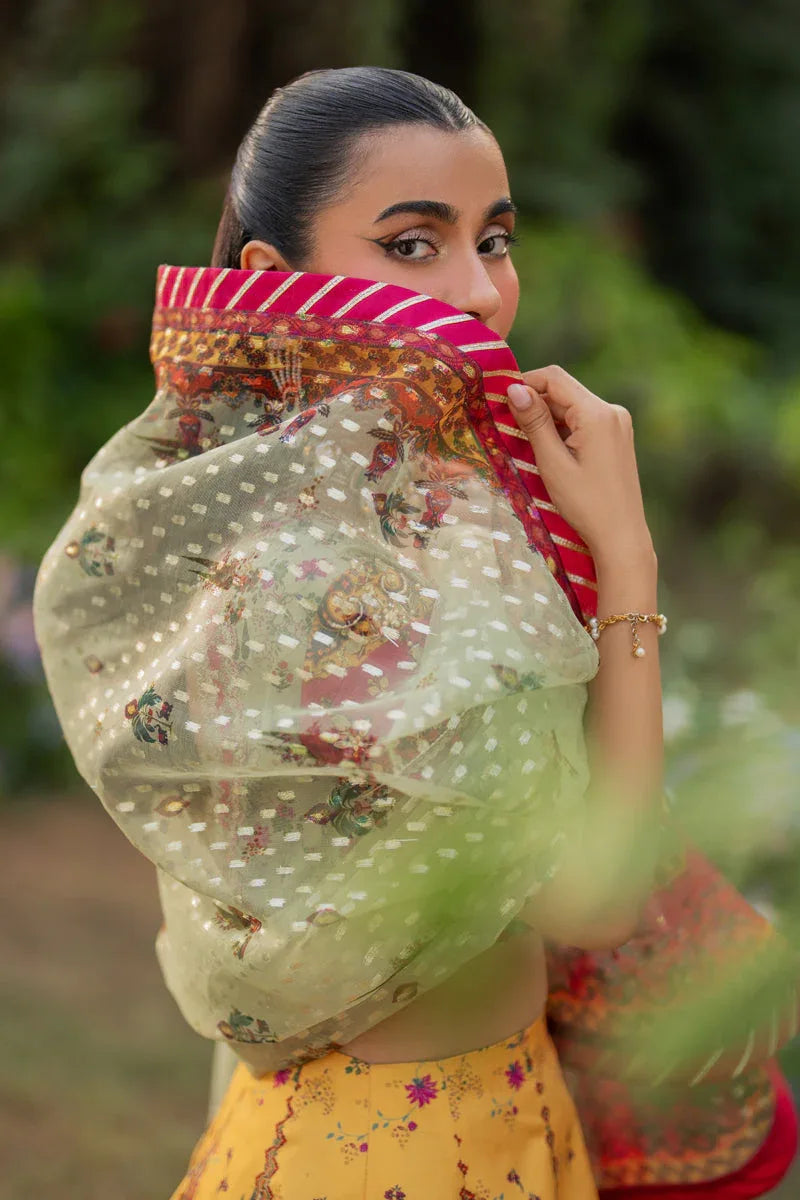 Qalamkar | Luxe Silk |  UA-08 LUNA - Aqsa Fabrics