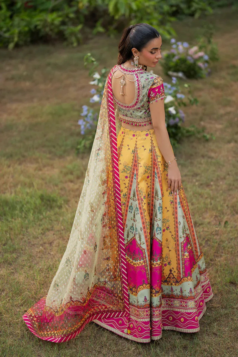 Qalamkar | Luxe Silk |  UA-08 LUNA - Aqsa Fabrics