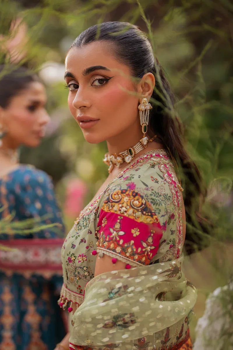 Qalamkar | Luxe Silk |  UA-08 LUNA - Aqsa Fabrics