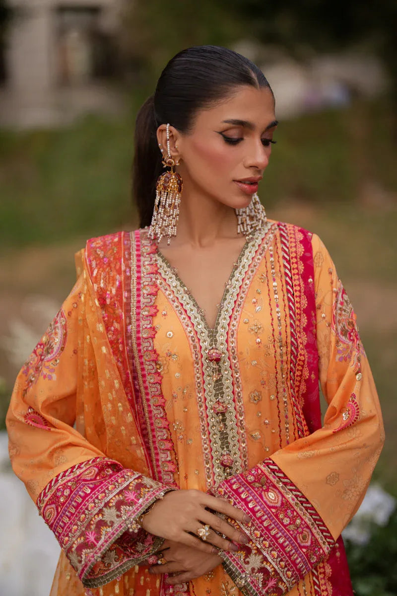 Qalamkar | Luxe Silk |  UA-05 FIORE - Aqsa Fabrics
