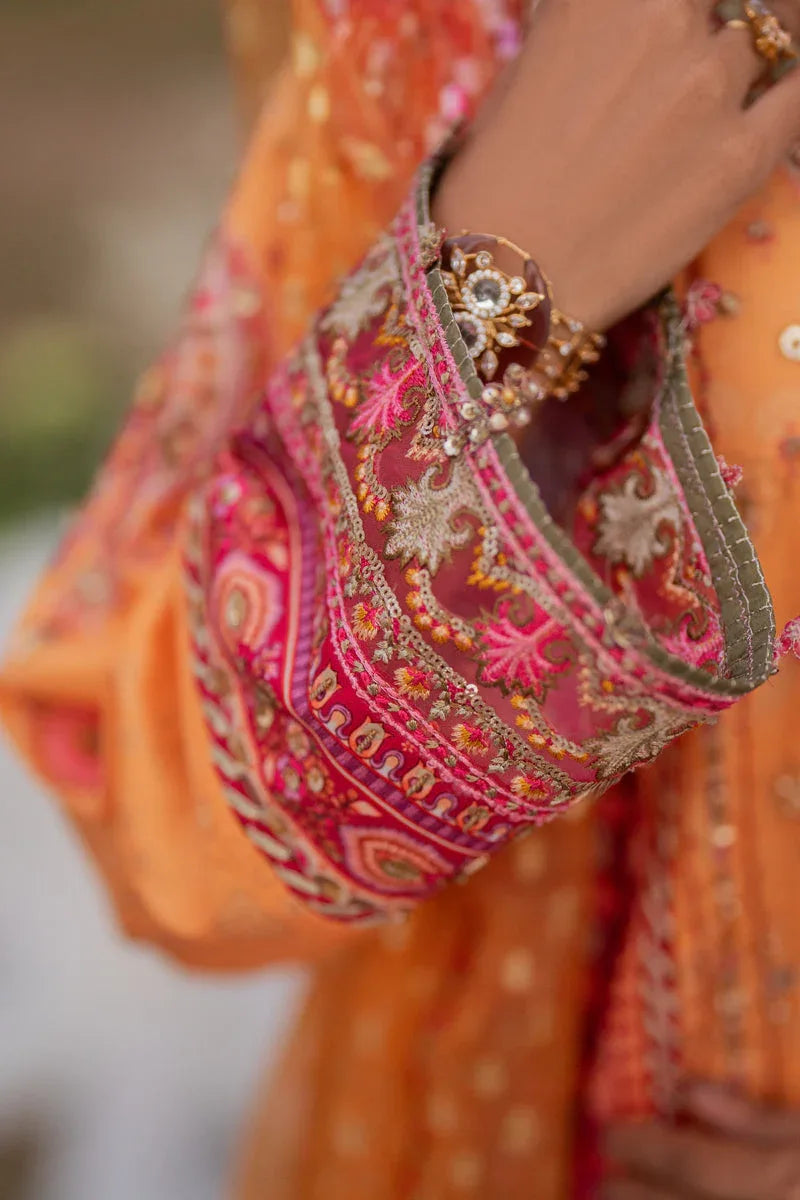 Qalamkar | Luxe Silk |  UA-05 FIORE - Aqsa Fabrics