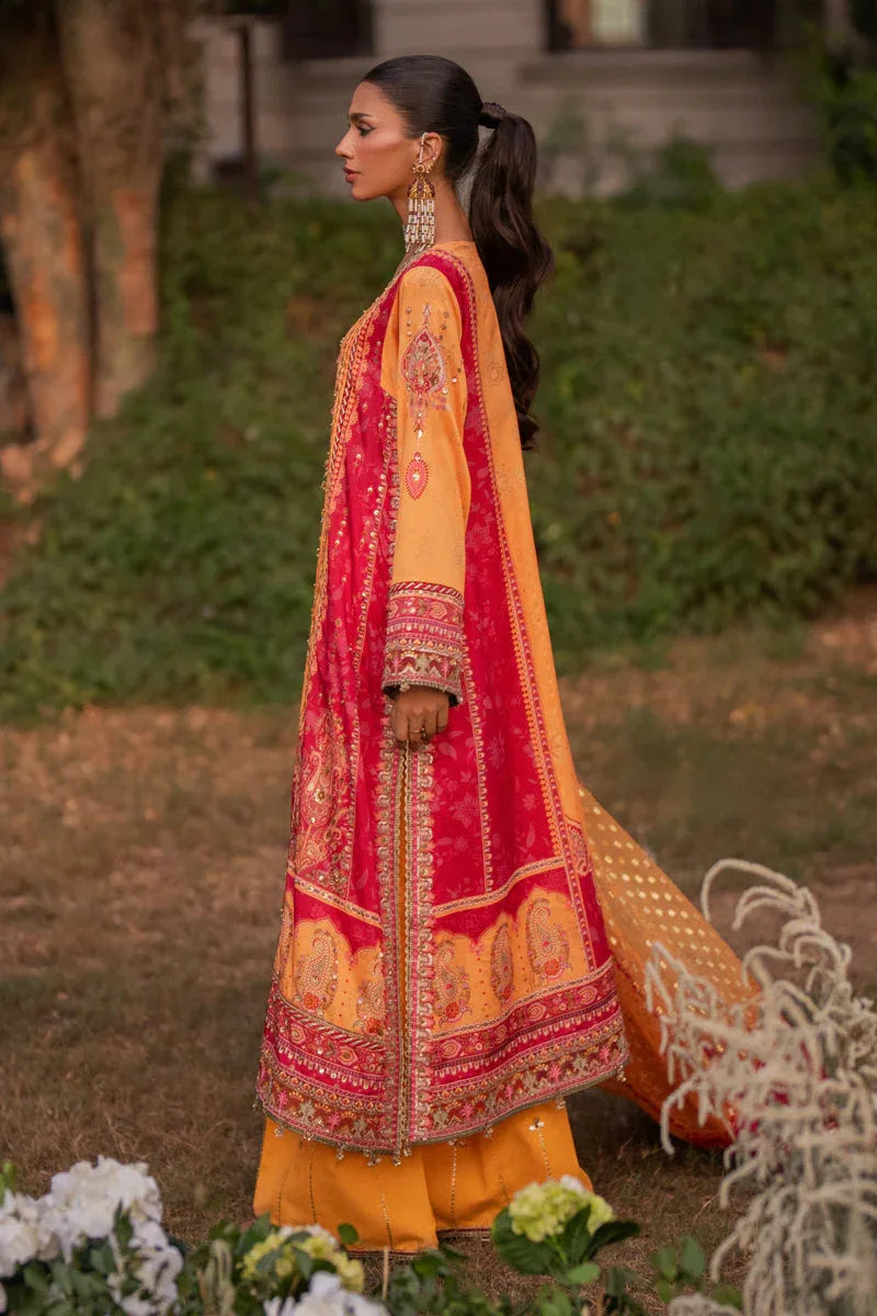 Qalamkar | Luxe Silk |  UA-05 FIORE - Aqsa Fabrics