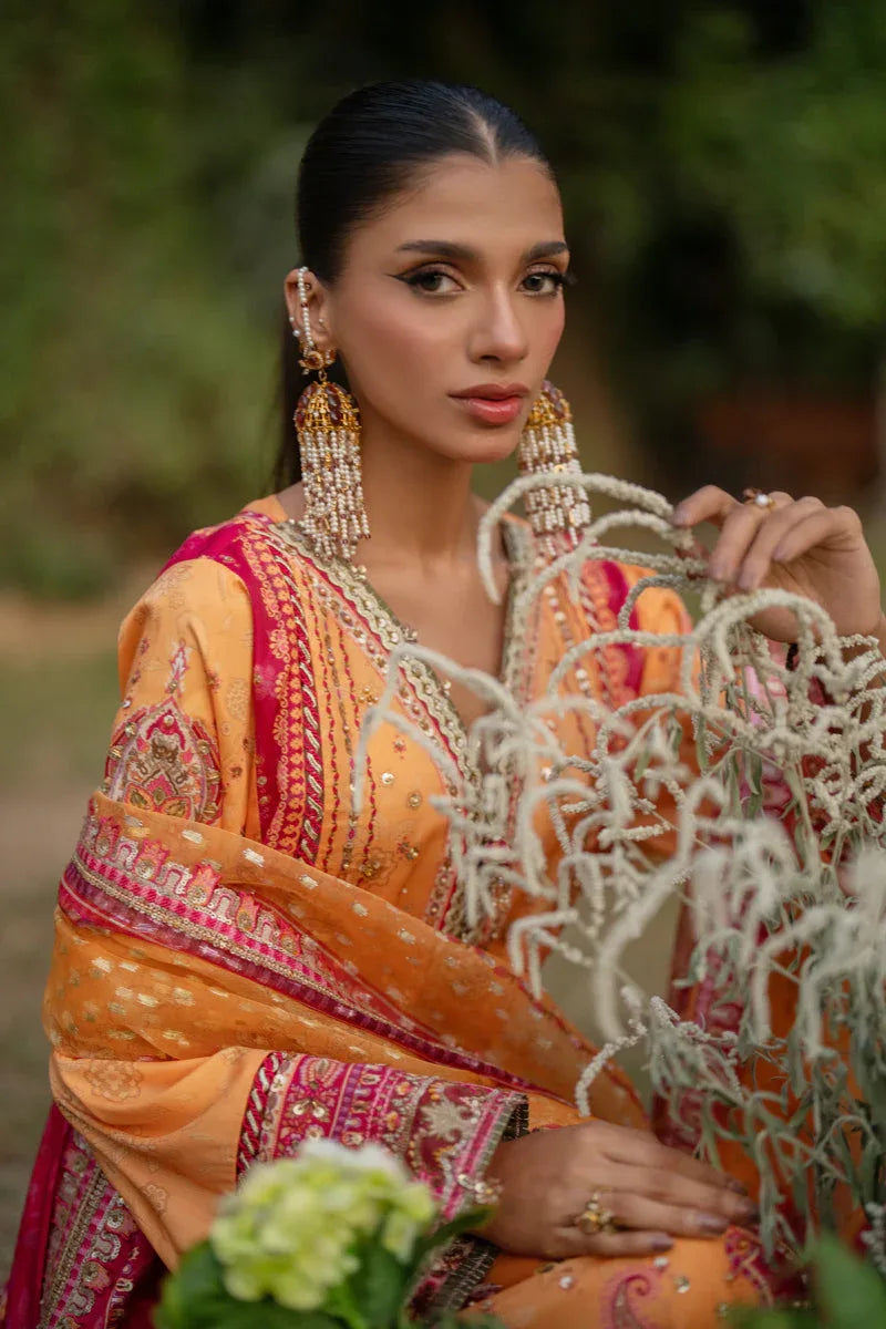 Qalamkar | Luxe Silk |  UA-05 FIORE - Aqsa Fabrics