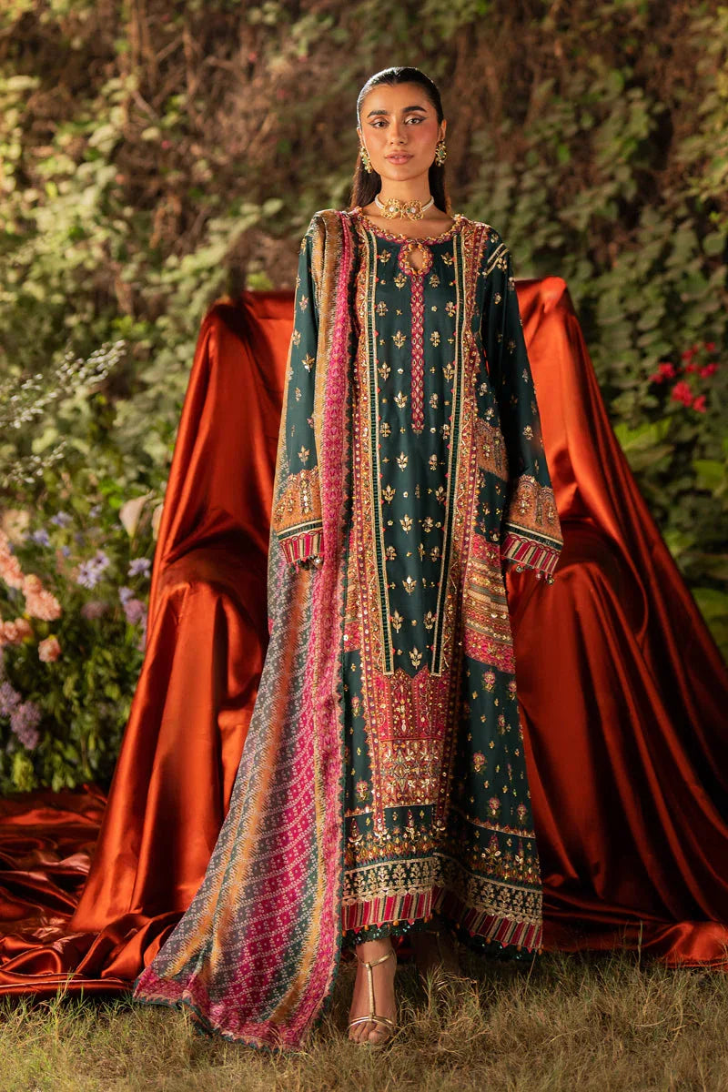 Qalamkar | Luxe Silk |  UA-02 NINA - Aqsa Fabrics
